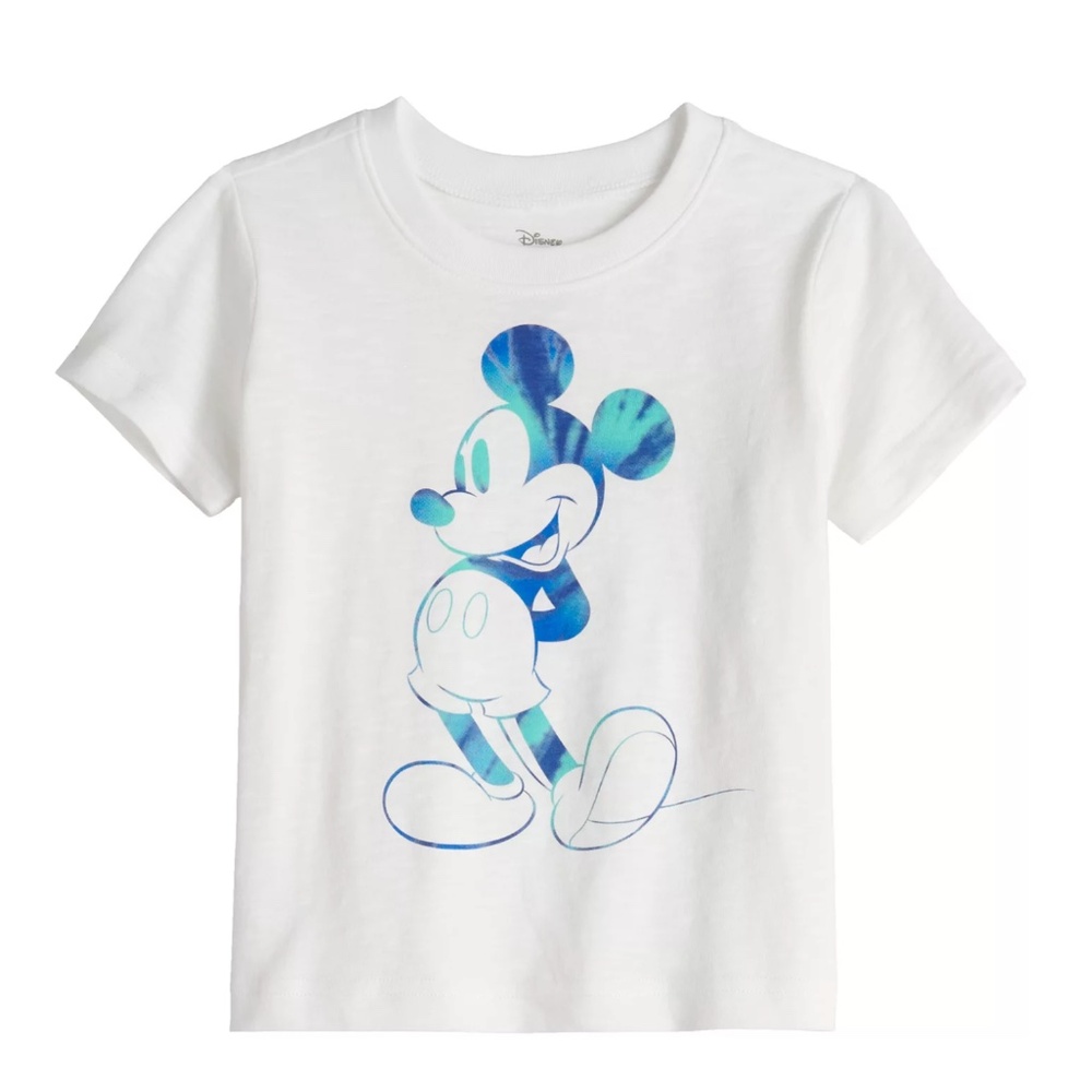 Boy's Disney Mickey Mouse Tee Shirt 12M White Tye-dye Disney